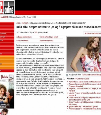 Iulia Albu despre Botezatu: "M-as fi asteptat sa nu ma atace in acest fel