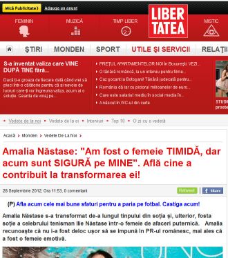 Amalia Nastase: Am fost o femeie timida dar acum sunt sigura pe mine"