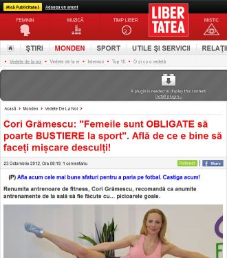 Cori Gramescu: "Femeile sunt OBLIGATE sa poarte BUSTIERE la sport"