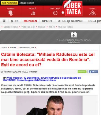 Catalin Botezatu: "Mihaela Radulescu este cel mai bine accesorizata vedeta din Romania". Ești de acord cu el?