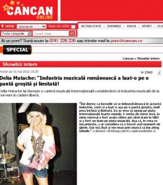 Delia Matache: "Industria muzicala romaneasca a luat-o pe o panta gresita si limitata!