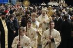 Procesiune catolică pe străzile Capitalei, &icirc;n Duminica Floriilor.