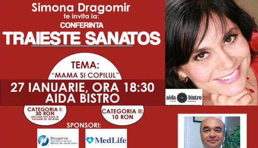 Prof. Dr. Radu Vladareanu te va sfatui cum sa ai grija de tine si copilul tau la conferinta "Traieste Sanatos"!