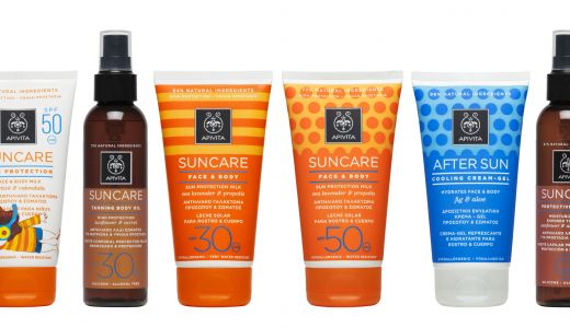 NOUA GAMĂ APIVITA SUNCARE  FĂRĂ RIDURI, FĂRĂ PETE, FĂRĂ SEBUM