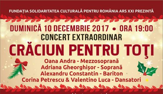 Gala “Crăciunul pentru toți”, pentru sprijinirea copiilor talentați