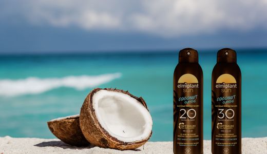 O oază de prospețime și hidratare pe pielea ta cu noile uleiuri spray protectoare elmiplant Coconut Oasis