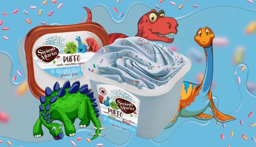 Un nou sortiment de gelato desprins din desenele animate cu dinozauri