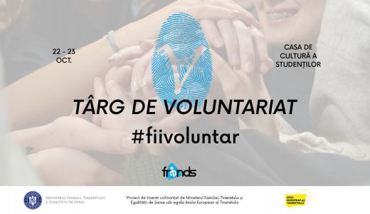 Asociația FRENDS pentru Dezvoltare lansează campania despre voluntariat #fiivoluntar, deschizându-se cu Gala Voluntarilor și Târgul de ONG-uri #fiivoluntar, 21 – 23 octombrie