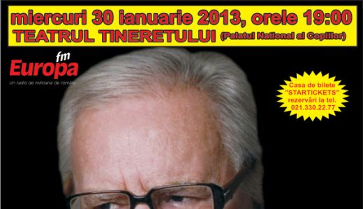 RADU BELIGAN va invita la CONFESIUNI DESPRE VIATA SI ARTA pe 30 ianuarie la Palatul Copiilor