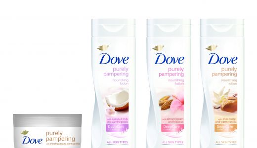 Frumusete si rasfat cu noile produse de ingrijire a corpului Dove Purely Pampering