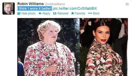 Actorul Robin Williams a ironizat-o pe Kim Kardashian: Eu port mai bine rochiile decât ea.