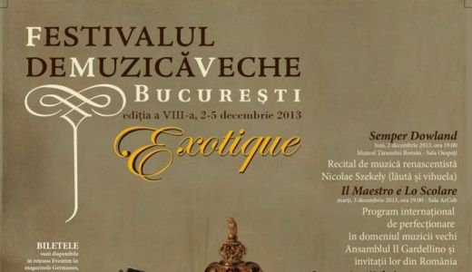 Începe cea de-a opta ediţie a Festivalului de Muzică Veche Bucureşti.