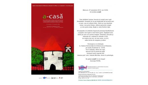 A-casa: Expozitie de arta cu vanzare creata de copiii bolnavi de cancer in Galeria Universitatii de Arhitectura