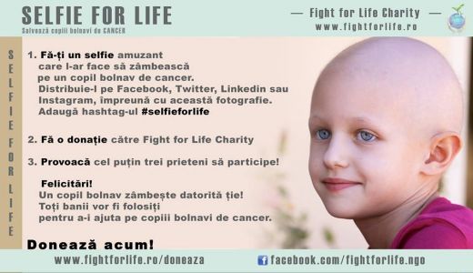 Cu un selfie poti ajuta copiii bolnavi de cancer!