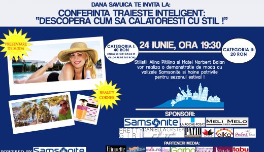 Dana Savuica: "Pe 24 iunie, la conferinta Traieste Inteligent, te invat cum sa calatoresti cu stil!"